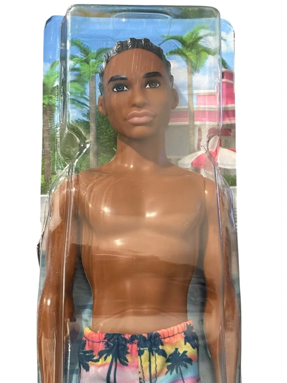Barbie Beach Fashion Ken Doll In Tropical Print Swim Trunks